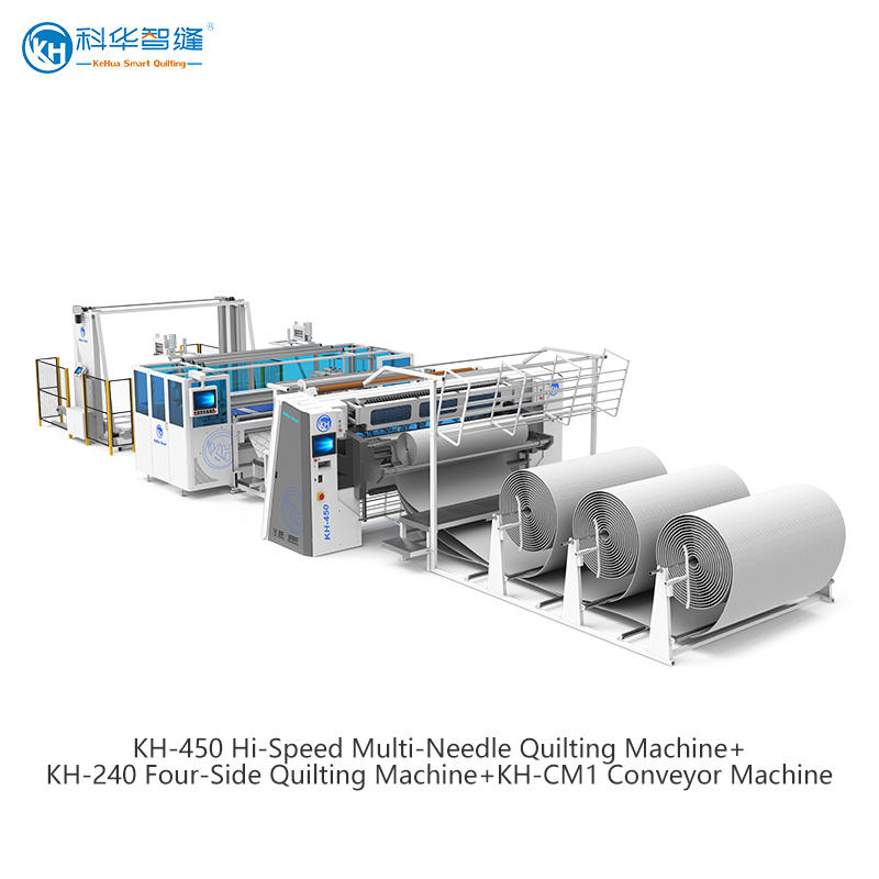 KH-240 Four-Side Quilting Machine + KH-CM1 Conveyor Machine